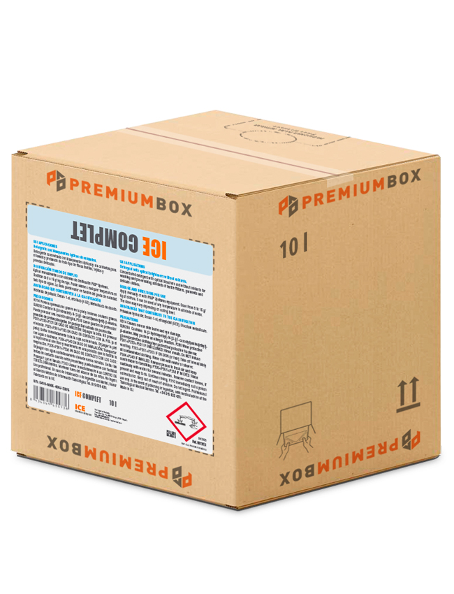 ICE COMPLET es un detergente concentrado para el tratamiento de todo tipo de ropa con packaging ecológico PREMIUM BOX.