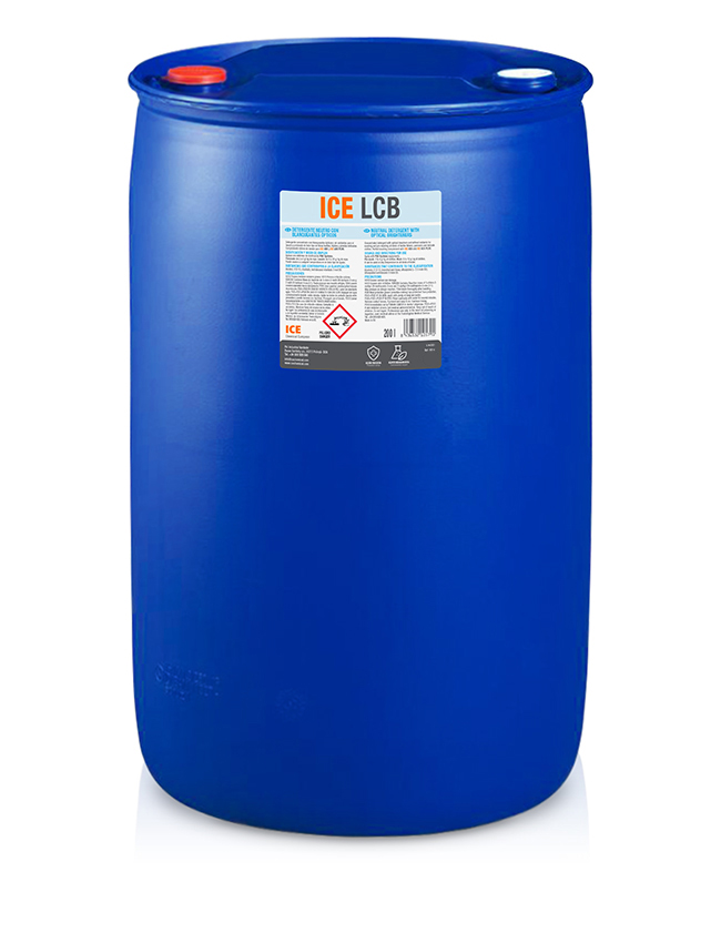 0014957 ICE LCB es un detergente concentrado con blanqueantes ópticos y sin oxidantes para el lavado y prelavado de todo tipo de fibras textiles.