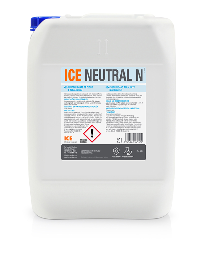 ICE NEUTRAL N es un aditivo concentrado perfumado neutralizante de la alcalinidad.