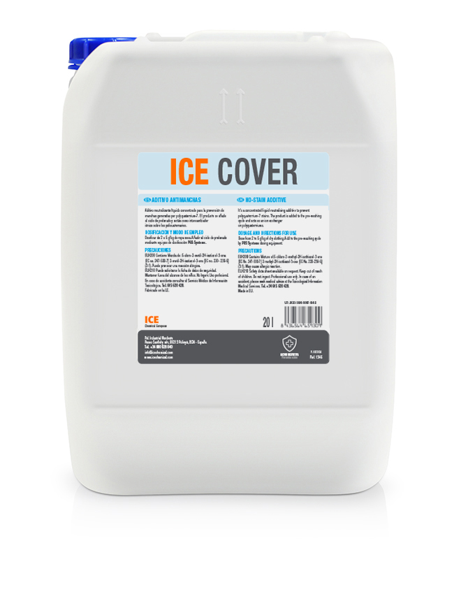 ICE COVER es un aditivo neutralizante líquido concentrado para la prevención de manchas generadas por polyquaternium-7.
