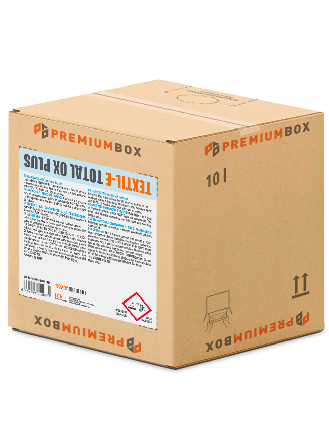 TEXTIL-E TOTAL OX PLUS es una base oxidante higienizante concentrada para la fase de lavado y desmanchado de todo tipo de ropa blanca a temperaturas.