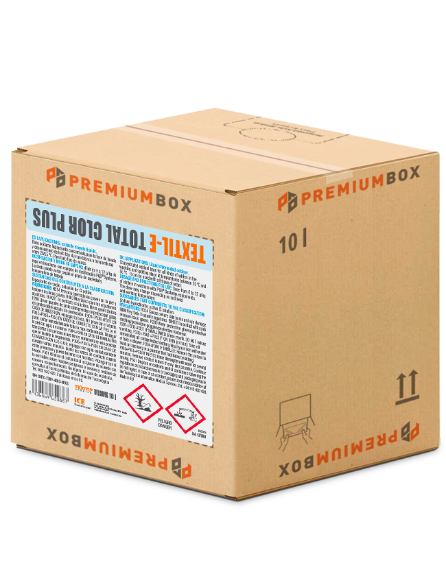 TEXTIL-E TOTAL CLOR PLUS es una base oxidante higienizante concentrada para la fase de lavado y desmanchado de todo tipo de ropa blanca.